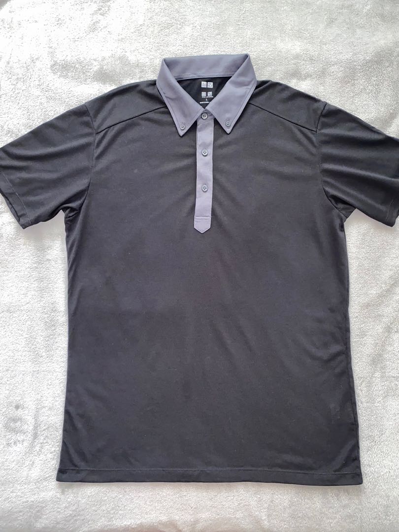 Uniqlo (Large) Dry-EX Men’s Polo Shirt (Black), Men's Fashion, Tops ...