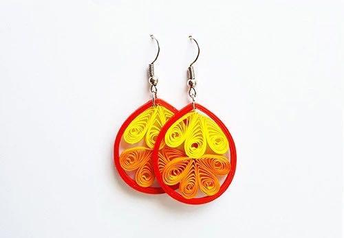 Quilling paper art earrings store