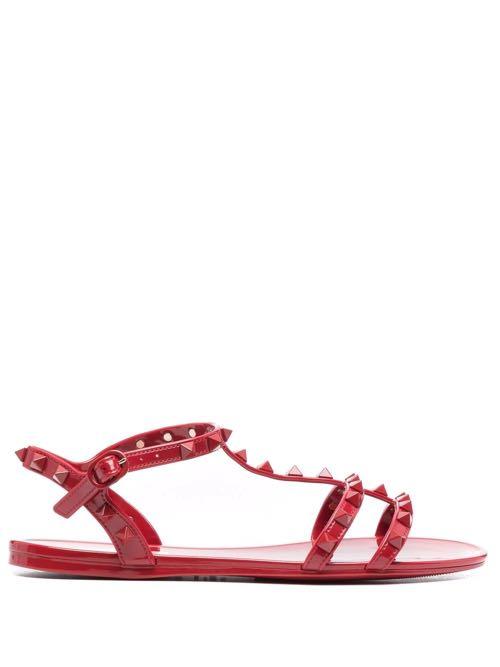 White valentino top rockstud sandals