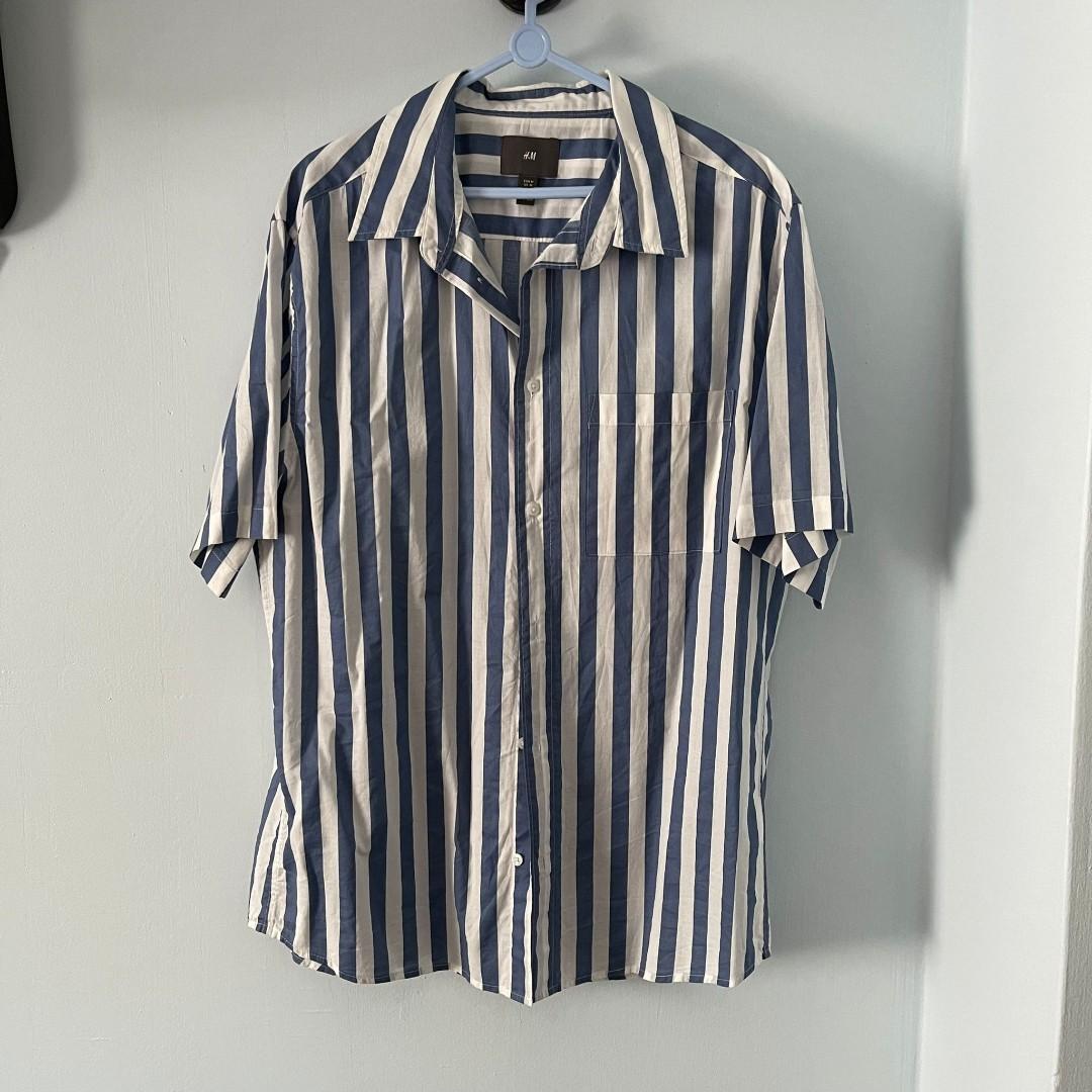 Vertical Striped Shirt, Men's Fashion 
