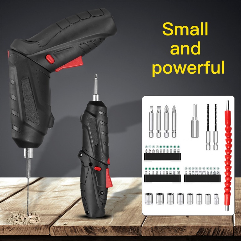 Wireless Electric Screwdriver 47 Pcs Set Cordless Drill USB Rechargeable Battery Mini Power Driver Tools Repair Assembly Furniture Home Living Home Improvement Organisation Home Improvement Tools Acce...