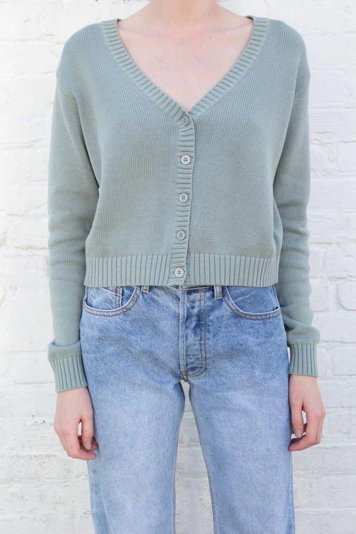 Brandy melville green cardigan top