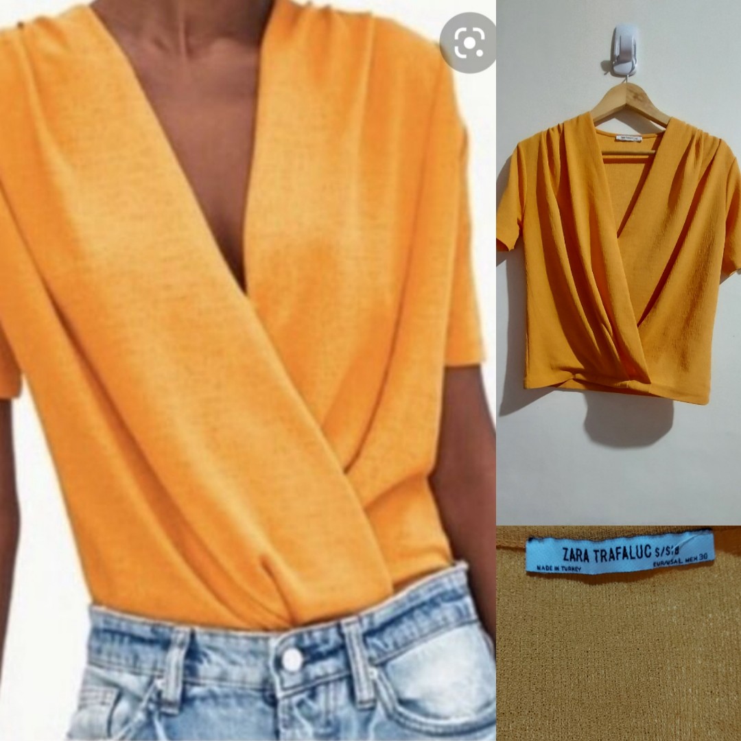 Zara Mustard Yellow Top, Women's Fashion, Tops, Blouses on Carousell