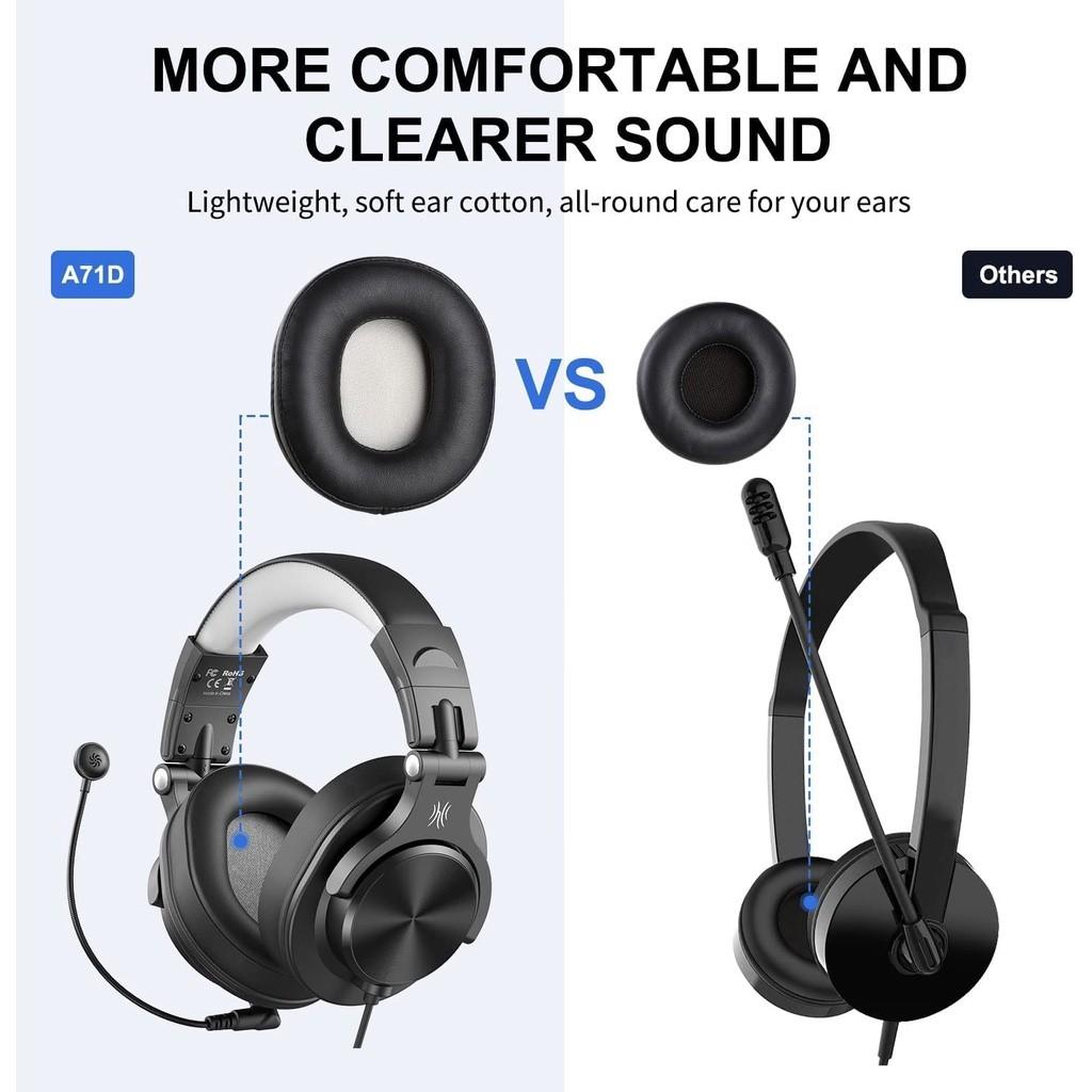 SG】OneOdio A71D Computer Headset with Detachable Boom Microphone