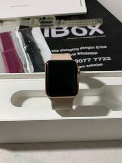Apple Watch Rose Gold Ex iBox 38 MM Fullset Original Free Banyak Strap