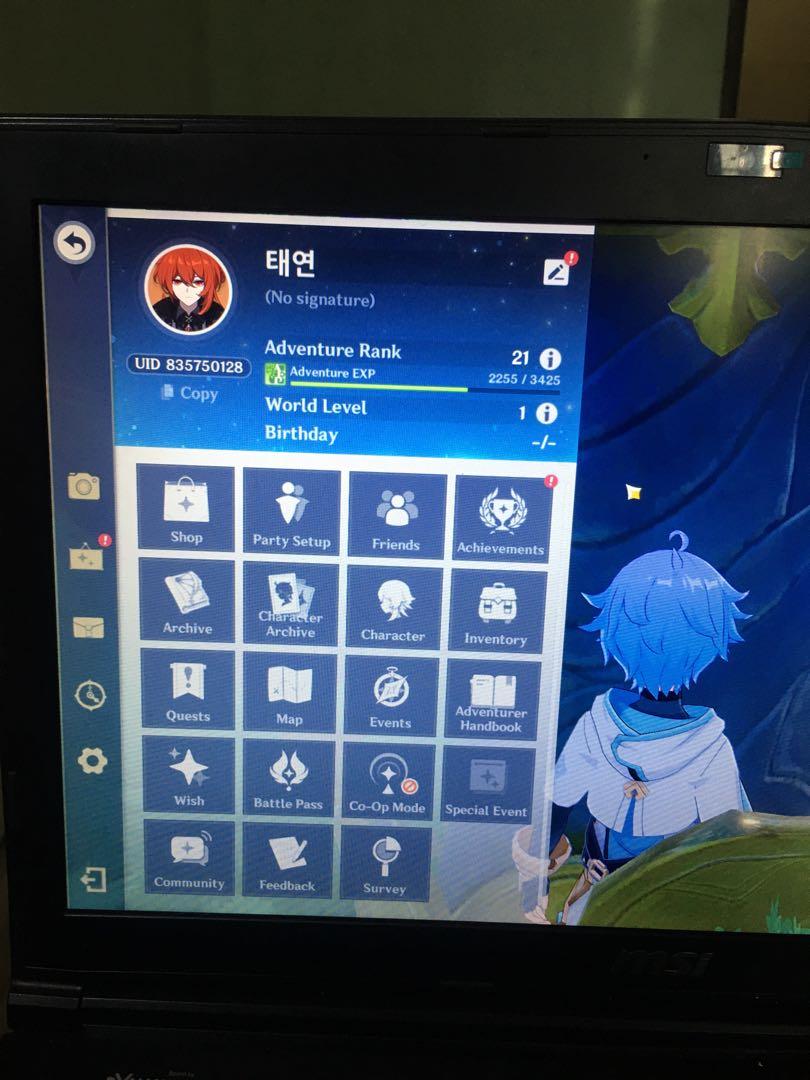 AR21 Genshin Impact Account, Video Gaming, Gaming Accessories, Game