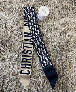 Brandnew Christian Dior Reversible Twilly with paperbag/  can be used  as headband necktie etc..
