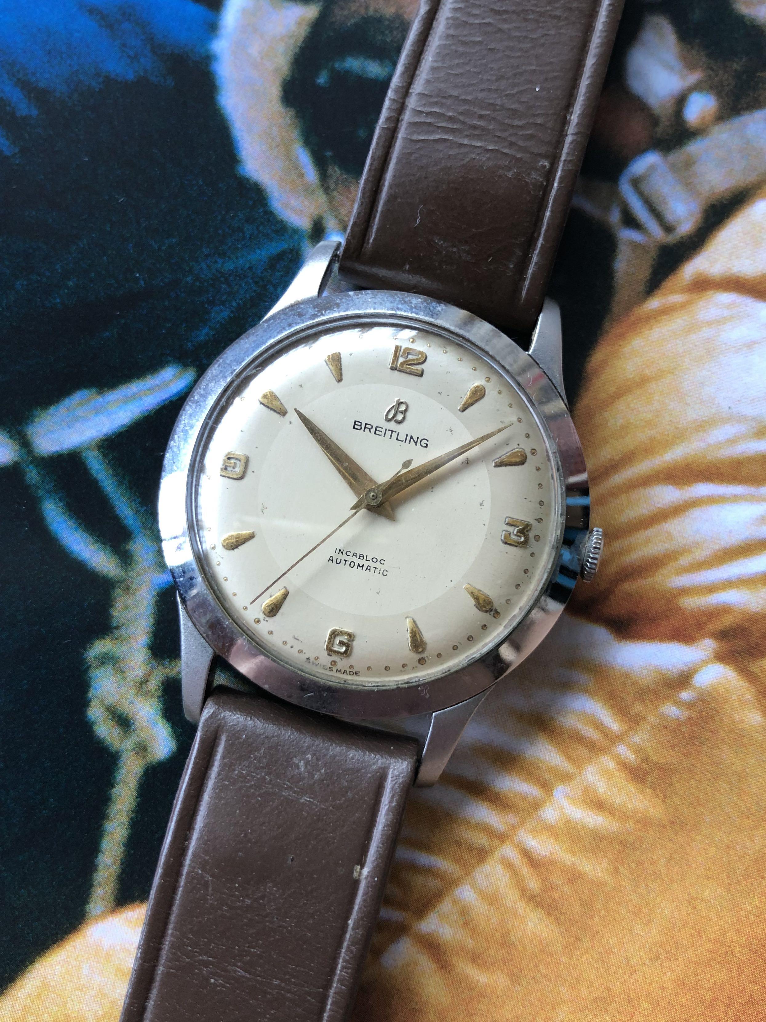 Breitling Incabloc Vintage Automatic ref 2504 25 Bidynator Movement Luxury Watches on Carousell