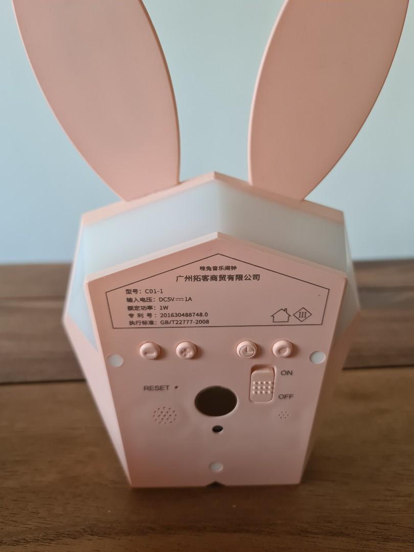 Bunny music alarm clock, Hobbies & Toys, Toys & Games on Carousell