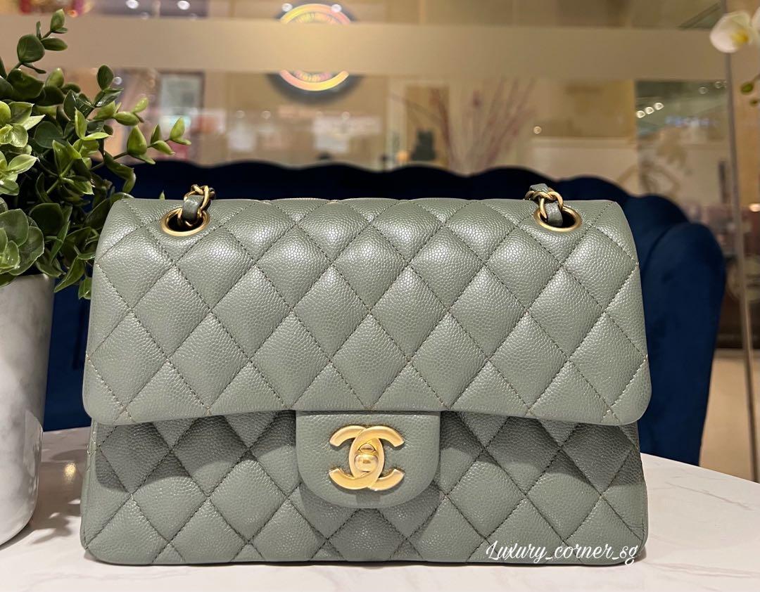 CHANEL, Bags, Chanel Iridescent Green Filigree Vanity Case