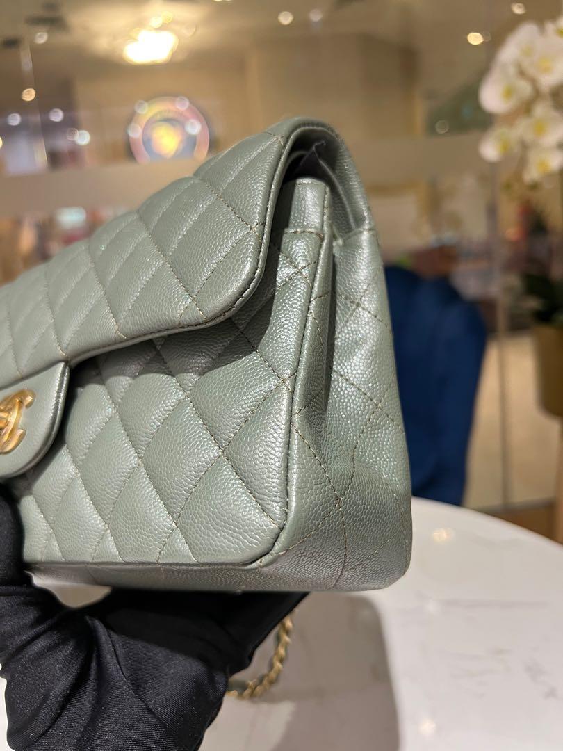 CHANEL CLASSIC SMALL 18C IRIDESCENT GREEN GHW, Luxury, Bags & Wallets on  Carousell