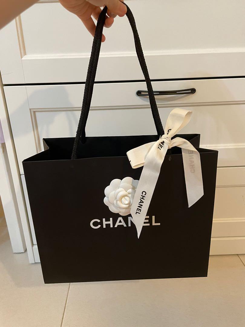 Chanel Paper Bag (Medium) & Ribbon & Camellia, Luxury, Bags & Wallets on  Carousell