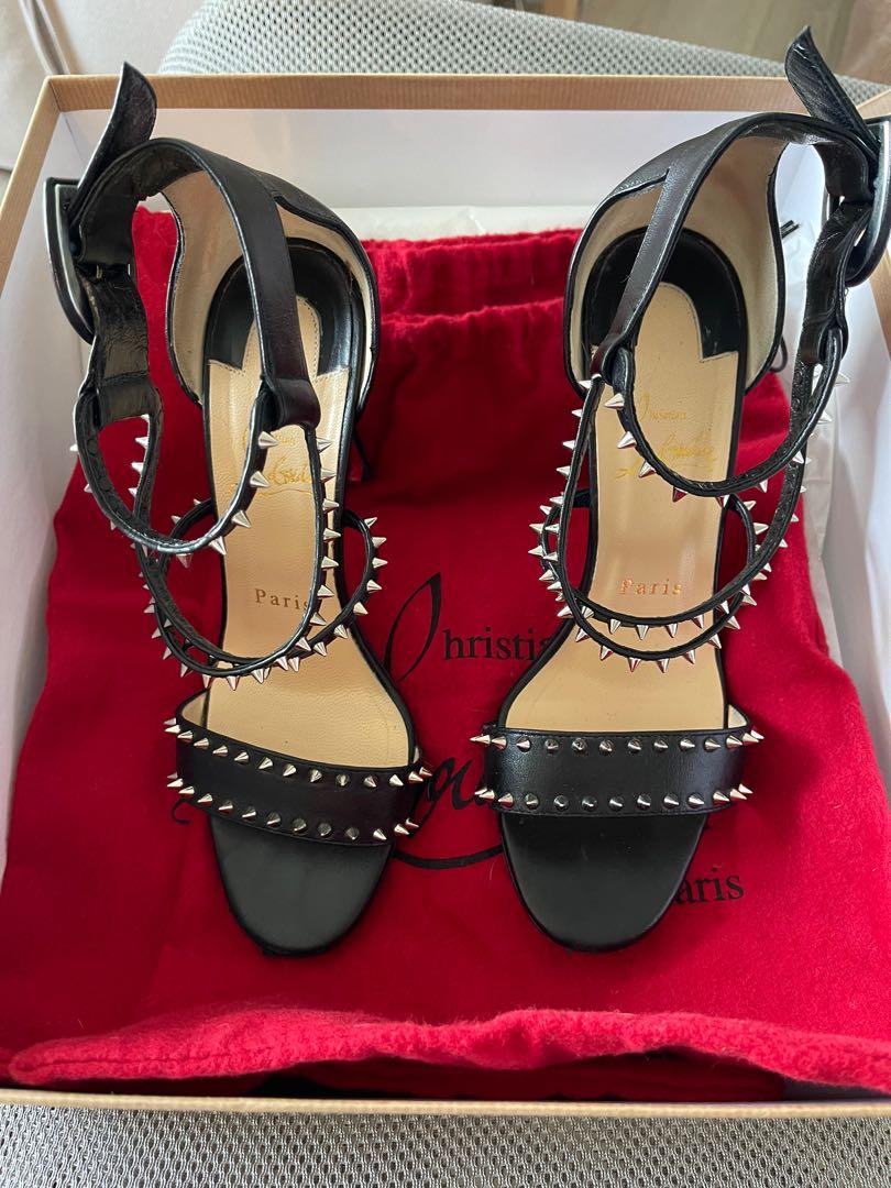 Christian Louboutin Choca Spikes 100 Heels Women s Fashion Shoes on Carousell