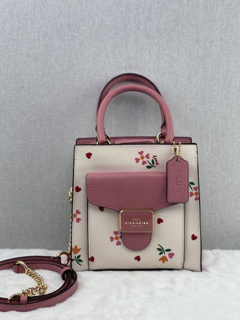 Coach Mini Pepper Crossbody with Heart Petal Print 2022 Ss, White