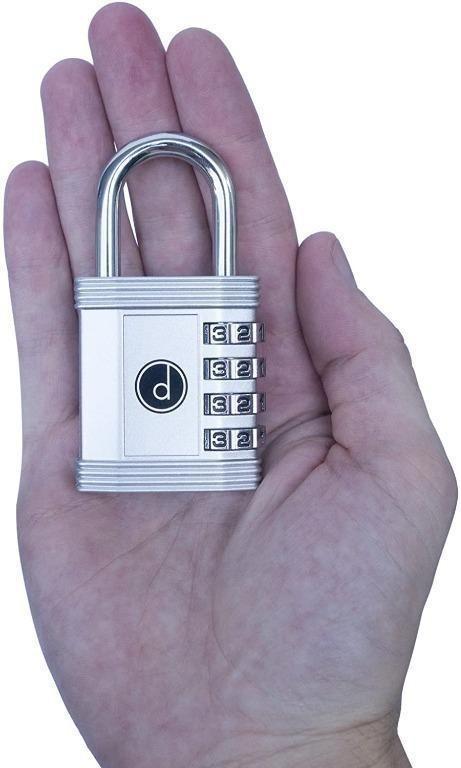 Padlock 4 Digit Combination Lock - for Gym School Locker, Outdoor Gate,  Shed, Fence, and Storage - Weatherproof Metal - Keyless, Easy to Set