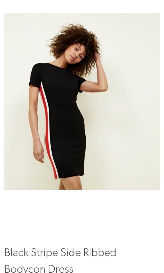 Black dress with shop stripe on side