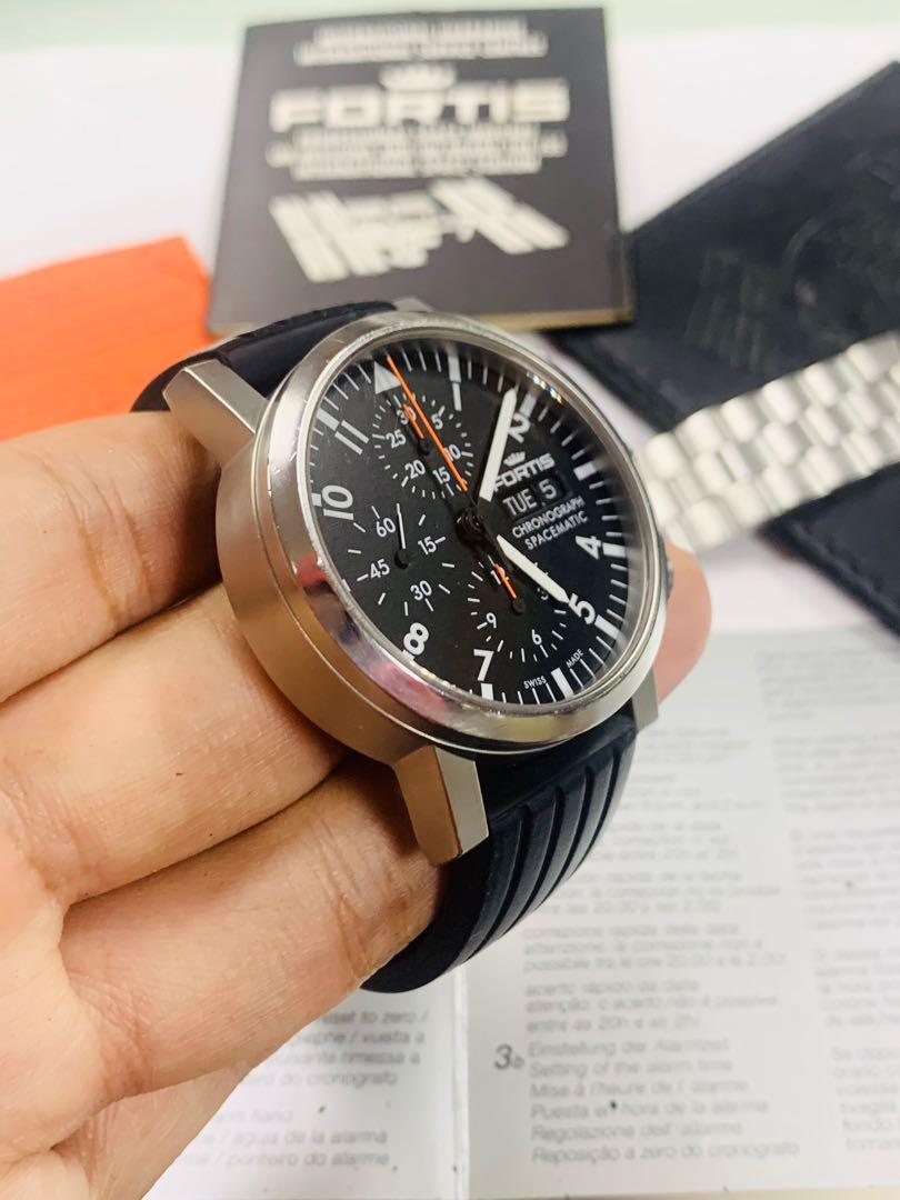 FORTIS Spacematic Chronograph Steel Case 41mm Automatic Watch REF. 625.22.141.1 FULL SET