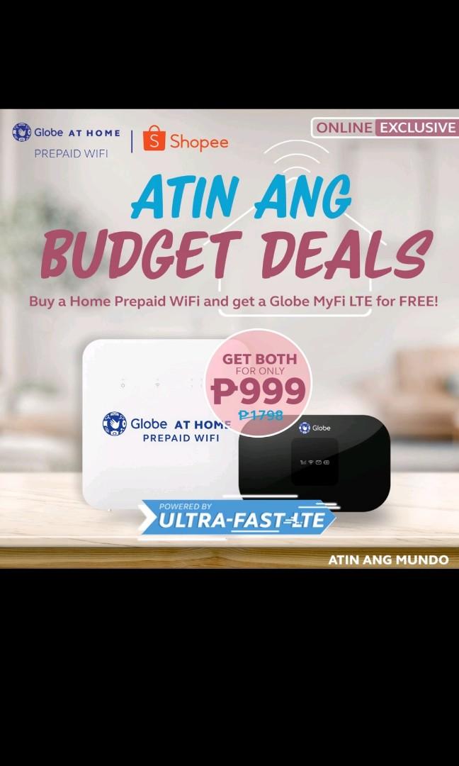 Globe at Home Bundle (Category: Sim Cards) located in Manila. Submitted by xtnsale (Listing ID 1144999199, Image 1). Description: Bought this for Php 999. Used and tested once. Good as new! RFS: Globe signal not stable in my area.