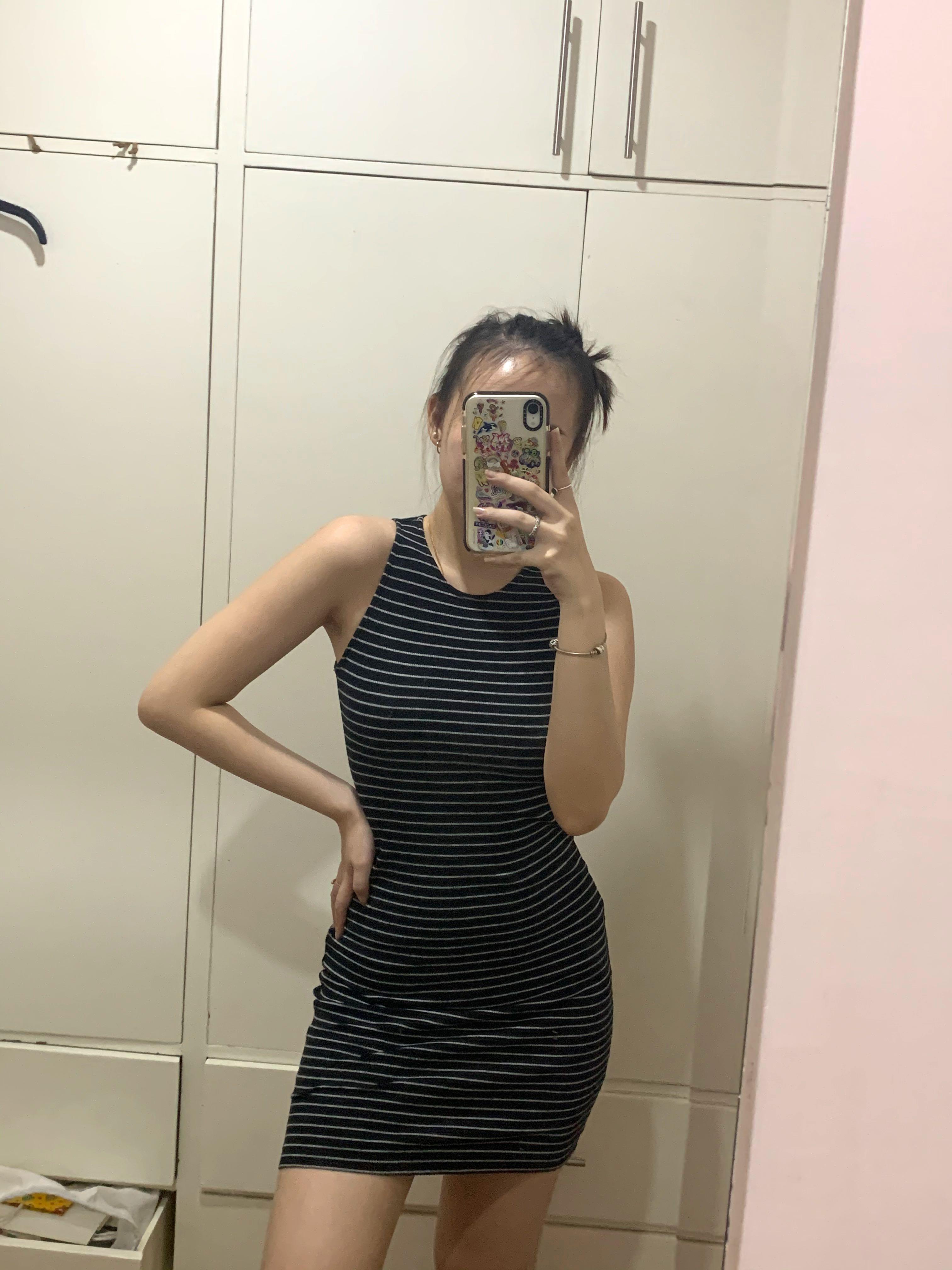 H&M Stripes Bodycon Dress, Women's Fashion, Dresses & Sets, Dresses on  Carousell
