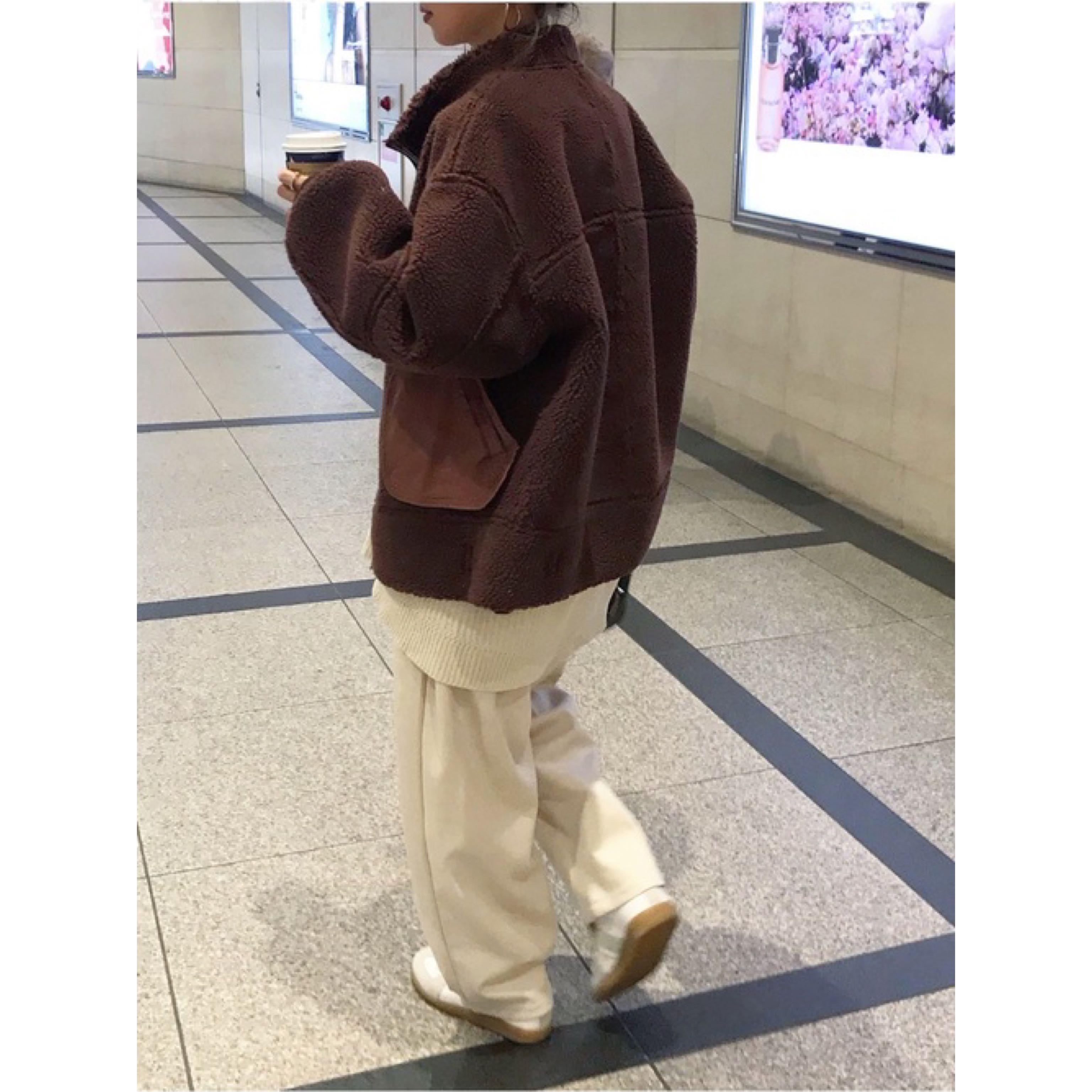 日本女生IG人氣品牌6 ROKU合成皮革可拆式連帽外套FAKE LEATHER×BOA ZIP BLOUSON
