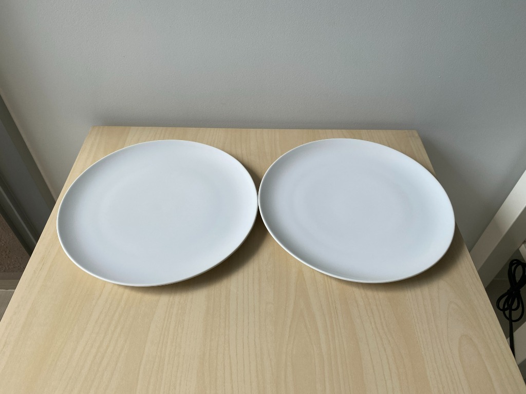 Ikea 26cm white plates 3SGD for 2, Furniture & Home Living, Kitchenware