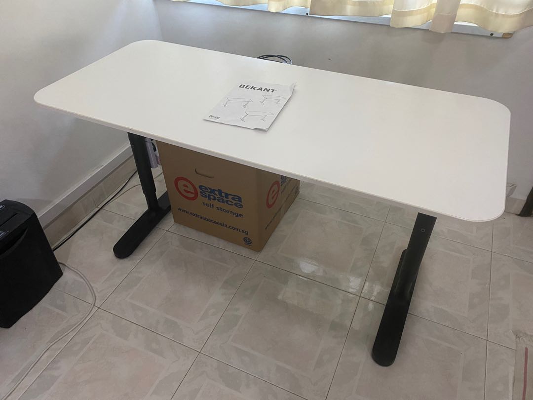 Ikea Bekant desk 140x60, Furniture & Home Living, Furniture, Tables
