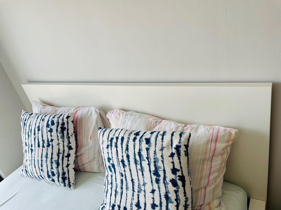 IKEA Malm Queen Bed Frame with 4 drawers (White), Furniture & Home