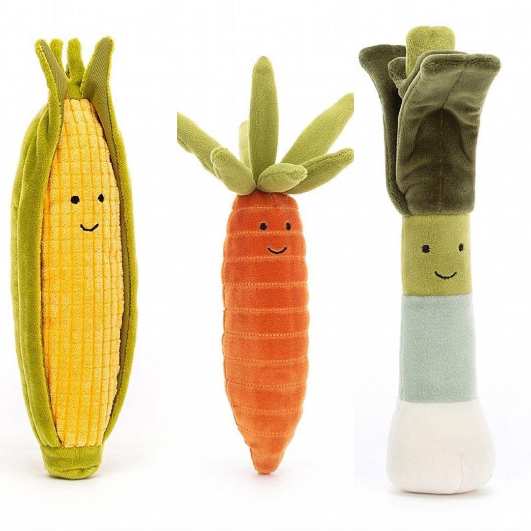Jellycat Amuseable Pea In A Pod, Leek, Onion, Kale Leaf, Bok Choy
