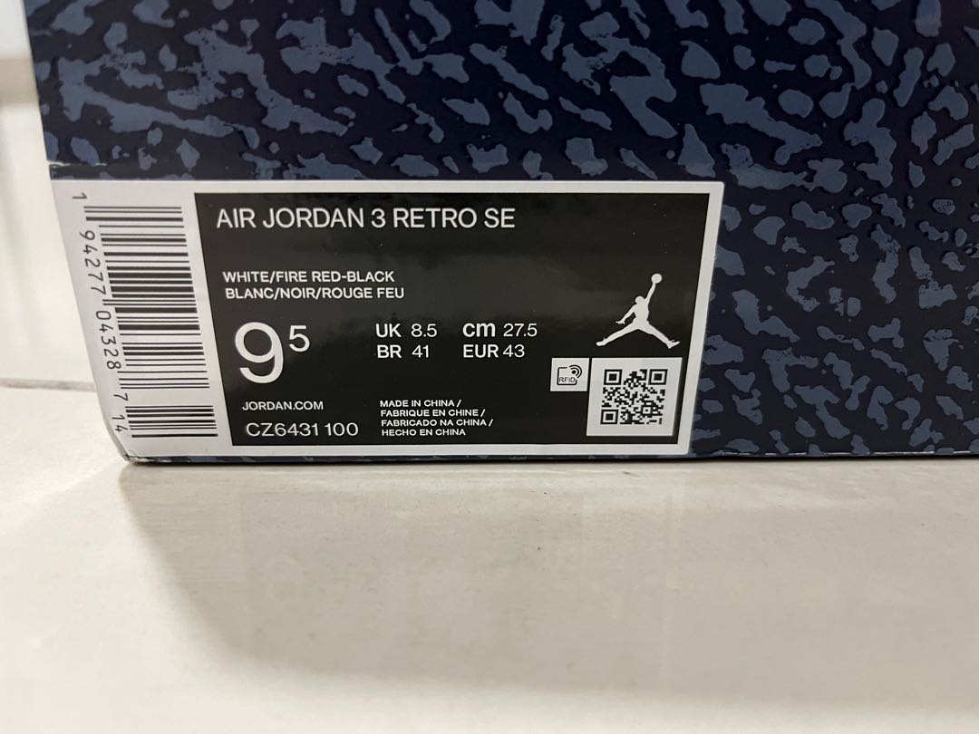 jordan 3 fire red, Men's Fashion, Footwear, Sneakers on Carousell