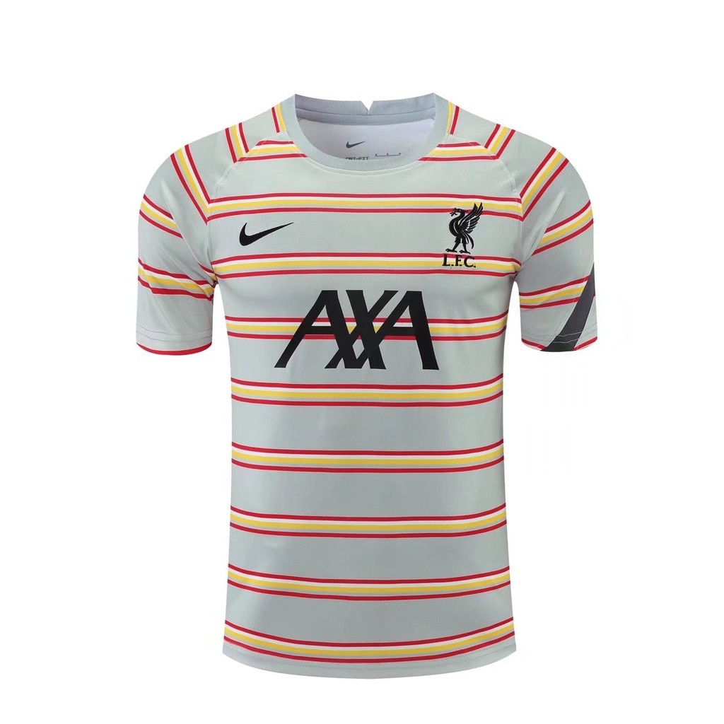 Liverpool Training Grey stripes Jersey 21 22 Football Jersey
