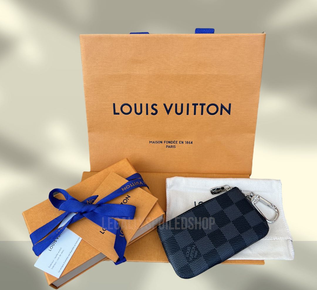Louis vuitton key pouch graphite deals