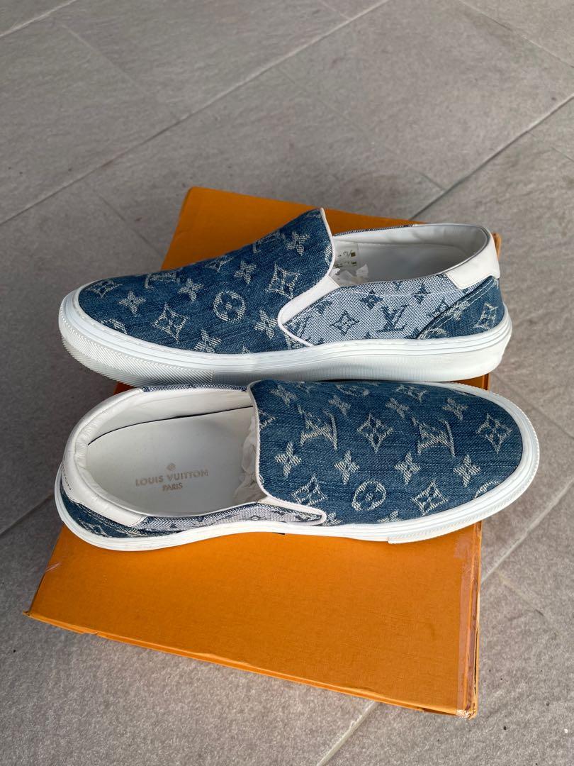 Louis Vuitton LV Monogram Denim Fastlane Sneakers ( not gucci balenciaga ),  Fesyen Pria, Sepatu , Sneakers di Carousell