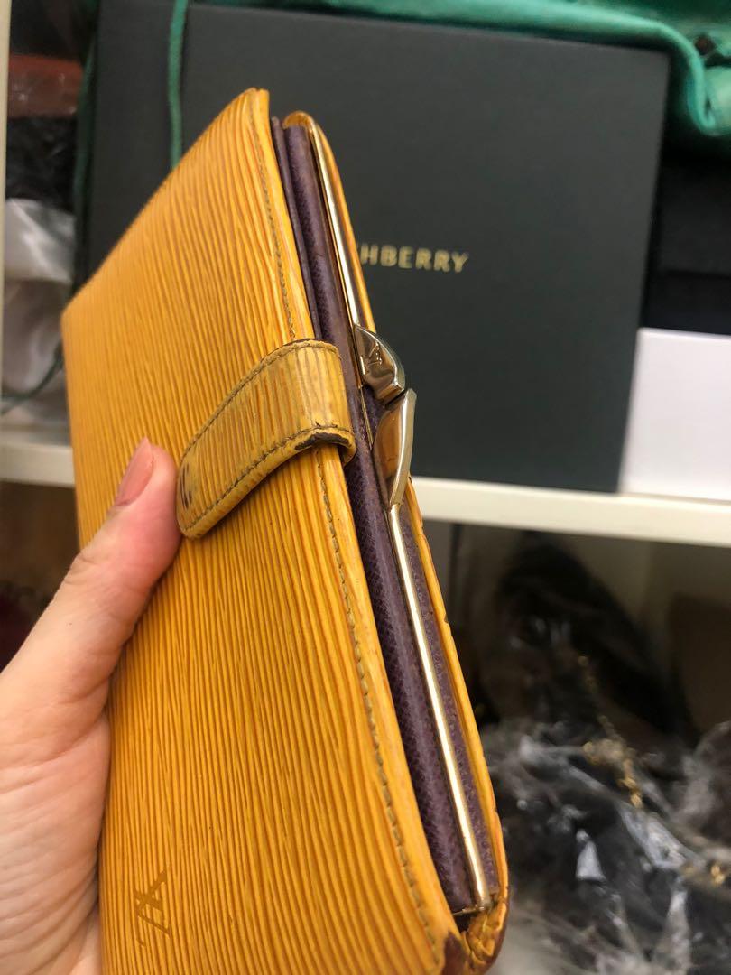 LV EPI LONG WALLET YELLOW, Luxury, Bags & Wallets on Carousell