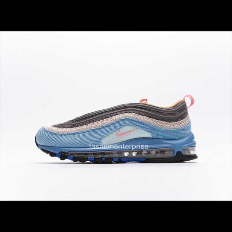 Nike Air Max 97 Corduroy Light Blue Men s Fashion Footwear