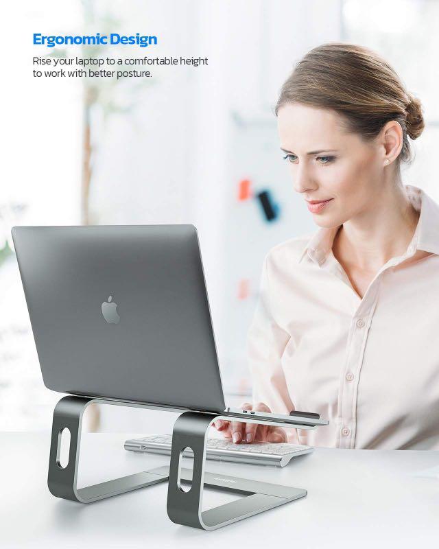Nulaxy Laptop Stand, Ergonomic Aluminium Detachable Laptop Stand, Compatible with MacBook Air