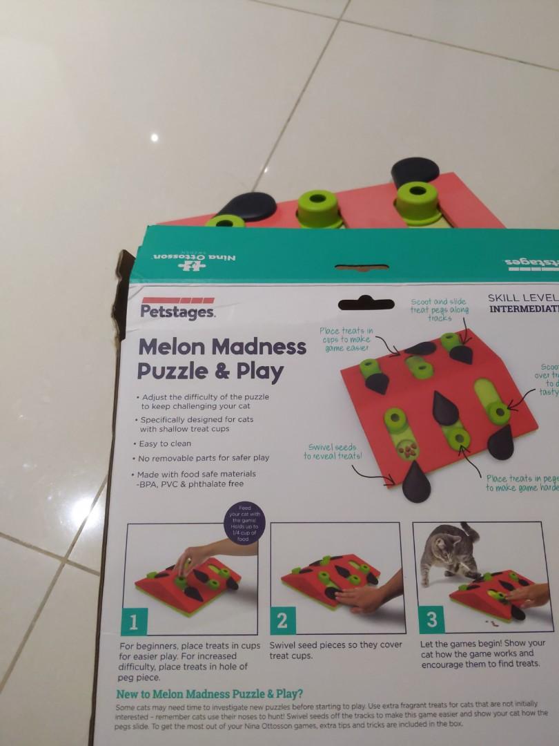 Nina Ottosson by Petstages Melon Madness Puzzle & Play Cat Game, Pink