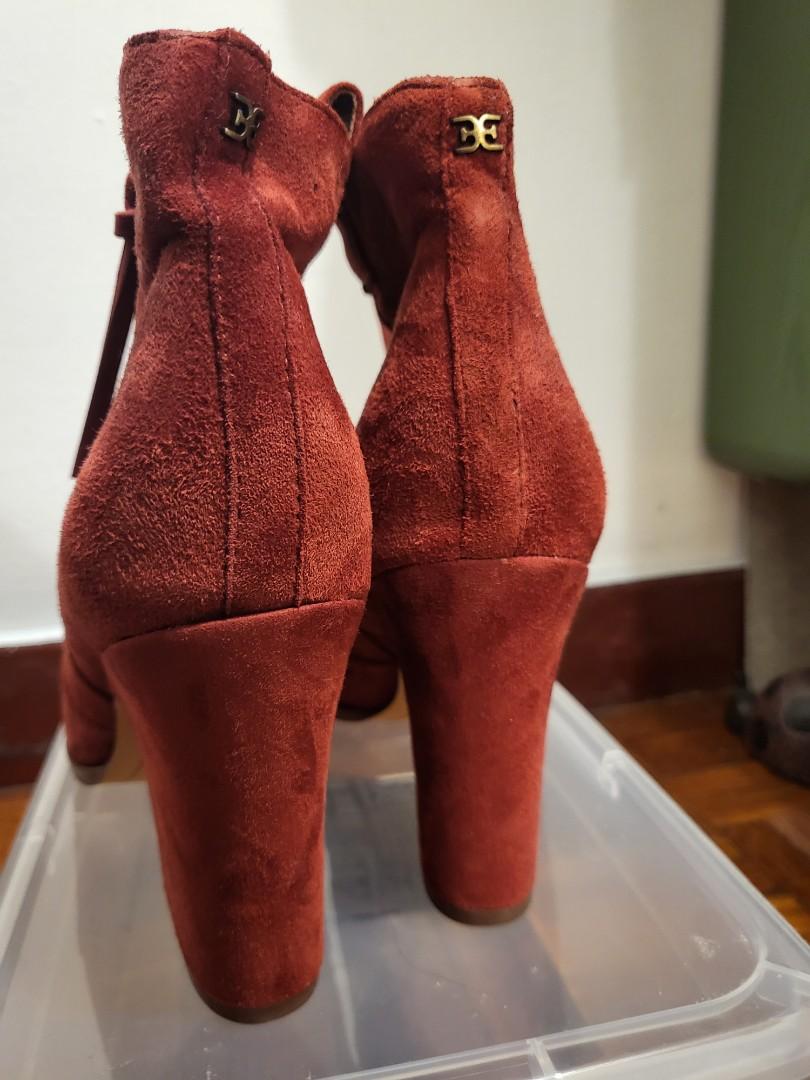 Sam edelman red suede boots deals