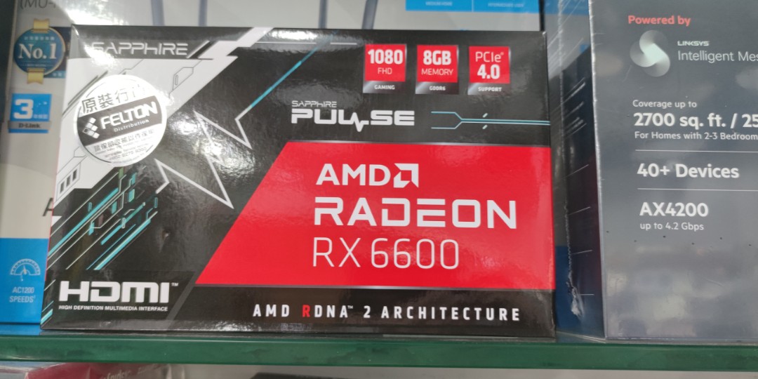 Sapphire Pulse AMD Radeon 6600 Gaming 8GB GDDR6 Display Card, 電腦 