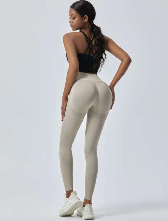 Shein Highwaisted Khaki Yoga Gym Leggings Pants, Women's Fashion,  Activewear on Carousell