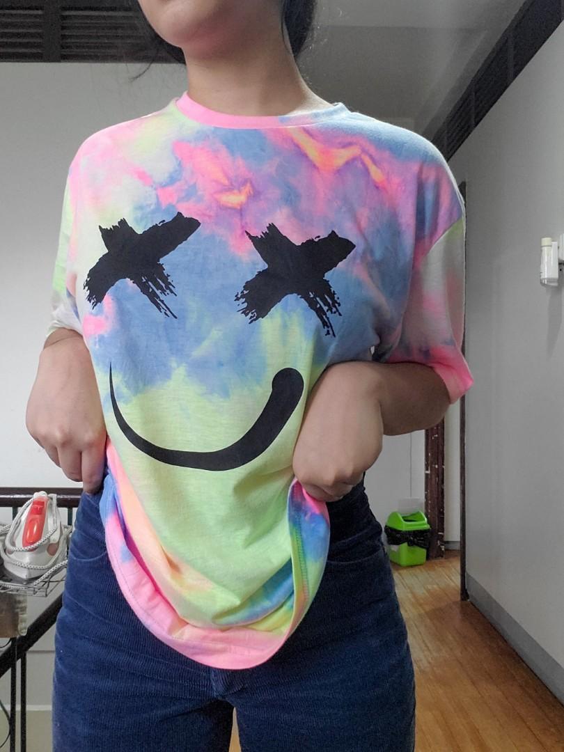 Shein men graphic print tie dye top 