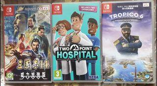 Switch games(三國志14 威力加強，雙點醫院，總統萬歲6)