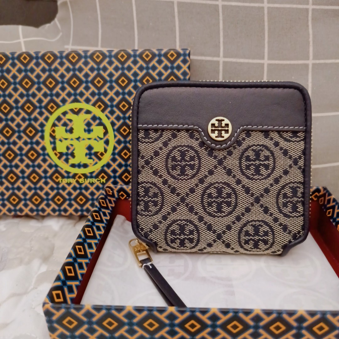 Tory Burch monogram-jacquard bi-fold Wallet - Farfetch