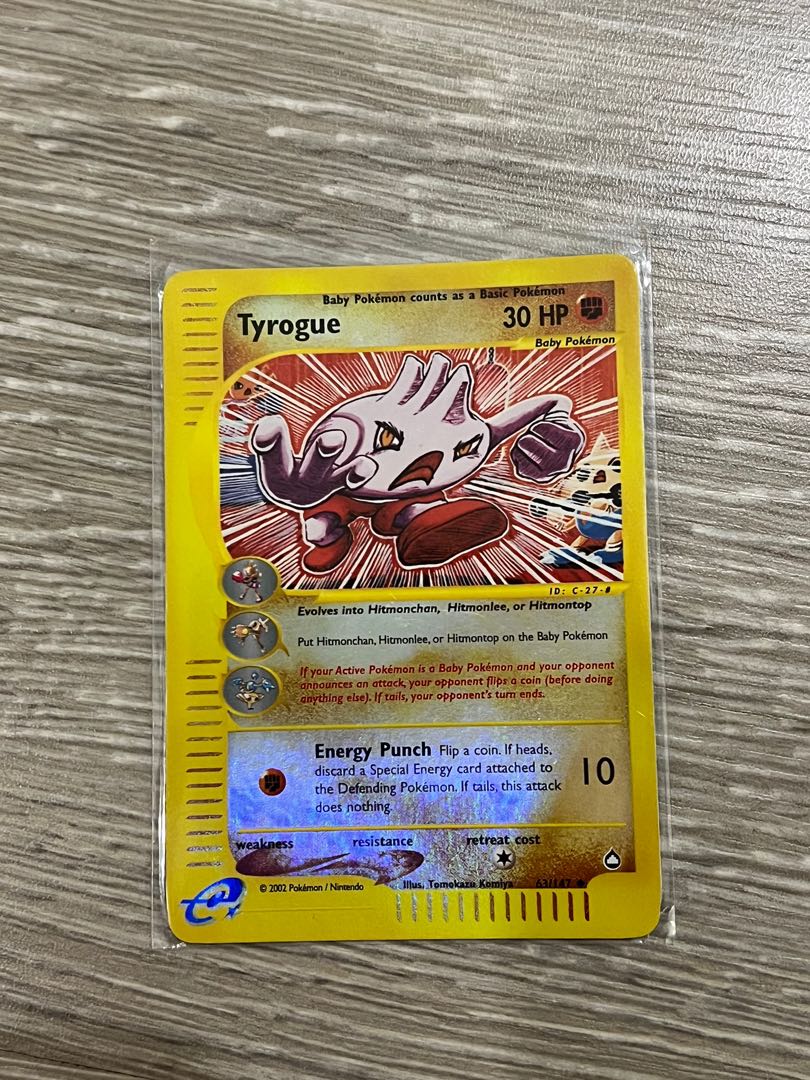 Tyrogue Holo Pokmon Card, Hobbies & Toys, Toys & Games on Carousell