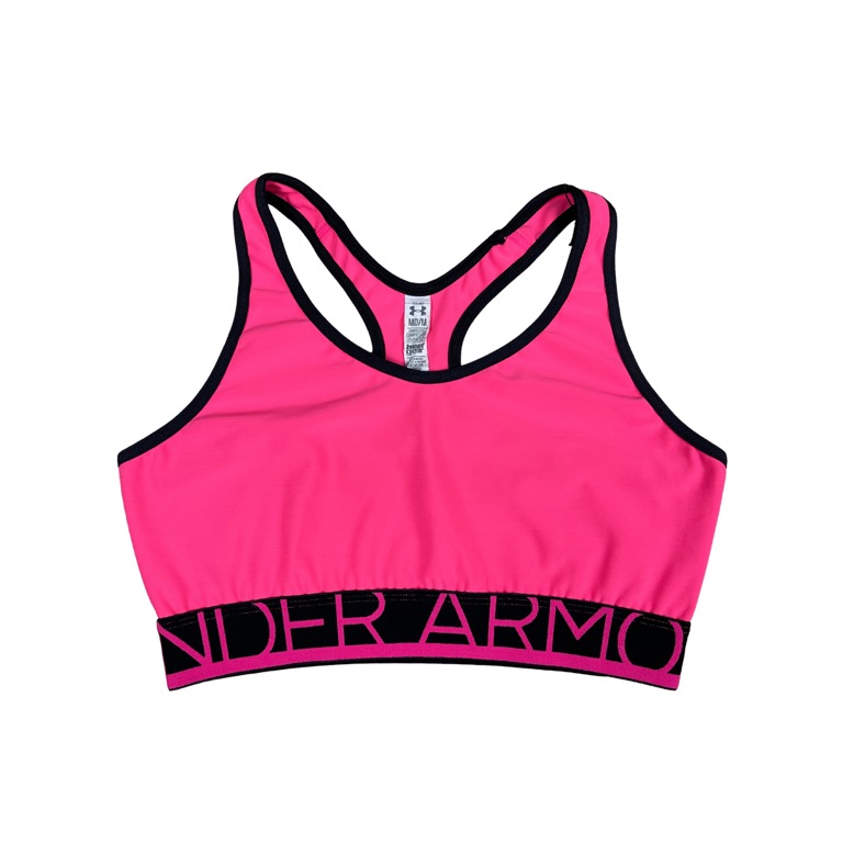 Under Armour Compression Sports Bra Racerback Neon Pink, Women's