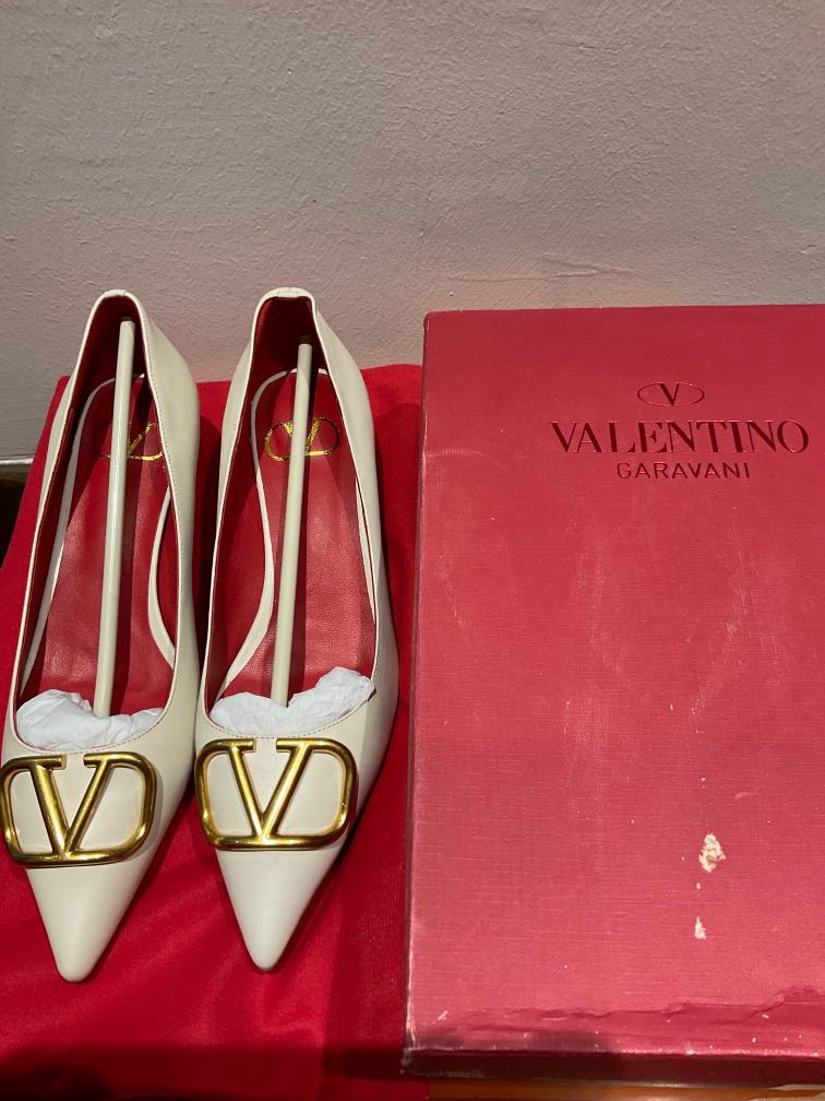 white heels valentino