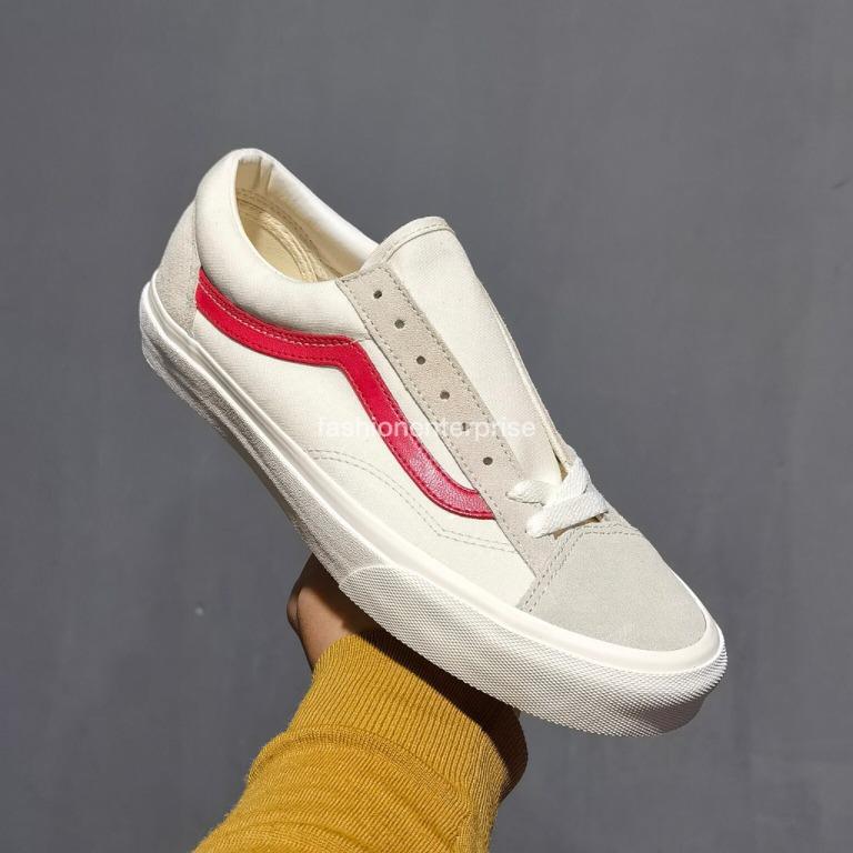 Vans old skool style 36 marshmallow racing red sales