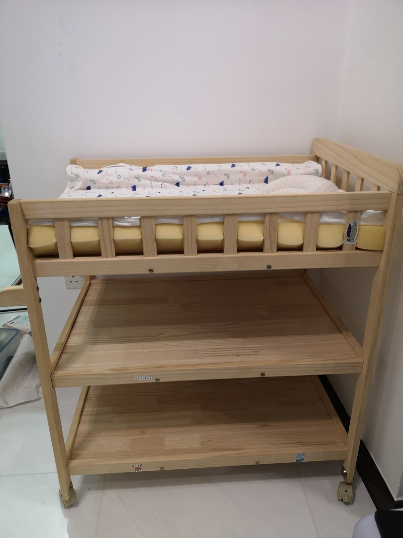 White pine baby changing station, Babies & Kids, Bathing & Changing