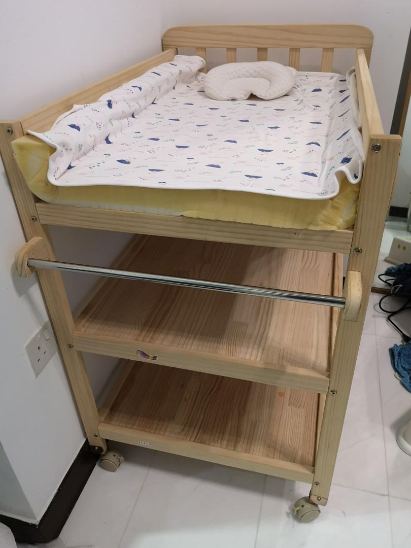 White pine baby changing station, Babies & Kids, Bathing & Changing
