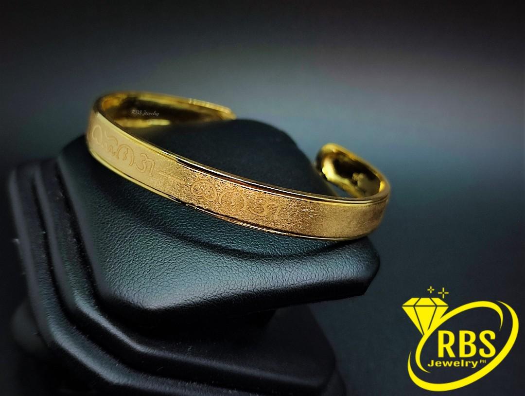 18k Baybayin Open Cuff Gold Bangle (Category: Luxury Accessories) located in Manila. Submitted by rbsjewelry (Listing ID 1145106377, Image 2). Description: 18k Baybayin Open Cuff Gold Bangle - Made to Order - Laser Engraved Script - Solid 18k Yellow Gold Setting - Option for White, Yellow, or Rose Gold * MTO - 2 to 3 weeks lead time * 30% Downpayment required * Prices of MTO are subject to change * Depending on current gold price * Pawnable or mo