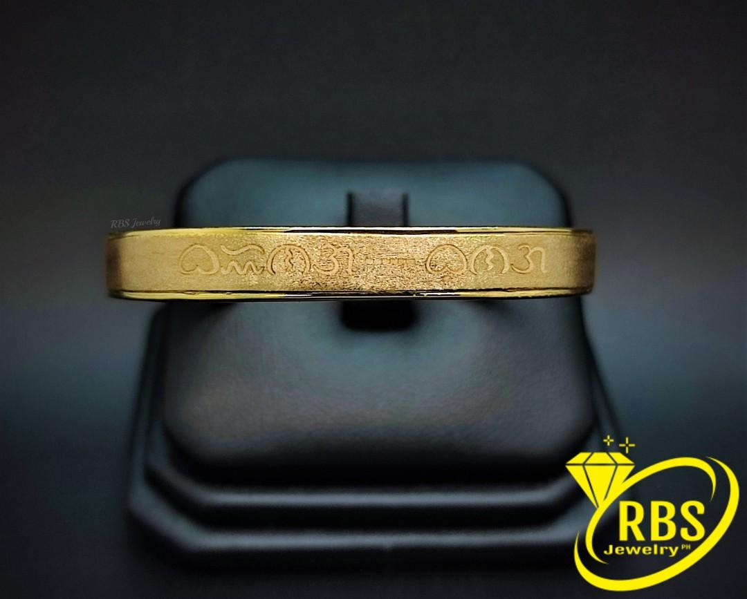 18k Baybayin Open Cuff Gold Bangle (Category: Luxury Accessories) located in Manila. Submitted by rbsjewelry (Listing ID 1145106377, Image 1). Description: 18k Baybayin Open Cuff Gold Bangle - Made to Order - Laser Engraved Script - Solid 18k Yellow Gold Setting - Option for White, Yellow, or Rose Gold * MTO - 2 to 3 weeks lead time * 30% Downpayment required * Prices of MTO are subject to change * Depending on current gold price * Pawnable or mo